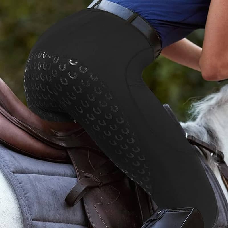Custom riding breeches with black fabric and grip technology